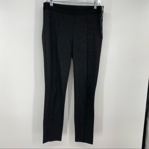 Everlane Stretch Ponte Slim Skinny Pants Charcoal Side Zip - Picture 2 of 7